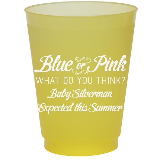 Blue or Pink Shower Colored Shatterproof Cups